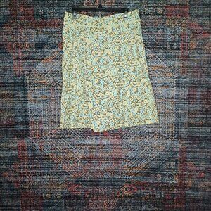 Eddie Bauer womens colorful floral A-line below knee skirt 8